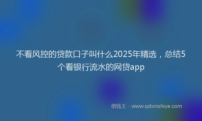 不看风控的贷款口子叫什么2025年精选，总结5个看银行流水的网贷app