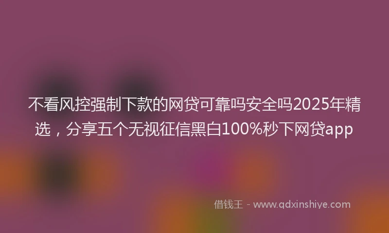 不看风控强制下款的网贷可靠吗安全吗2025年精选，分享五个无视征信黑白100%秒下网贷app