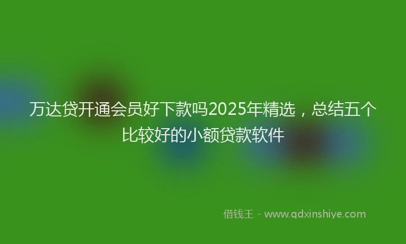 万达贷开通会员好下款吗2025年精选，总结五个比较好的小额贷款软件