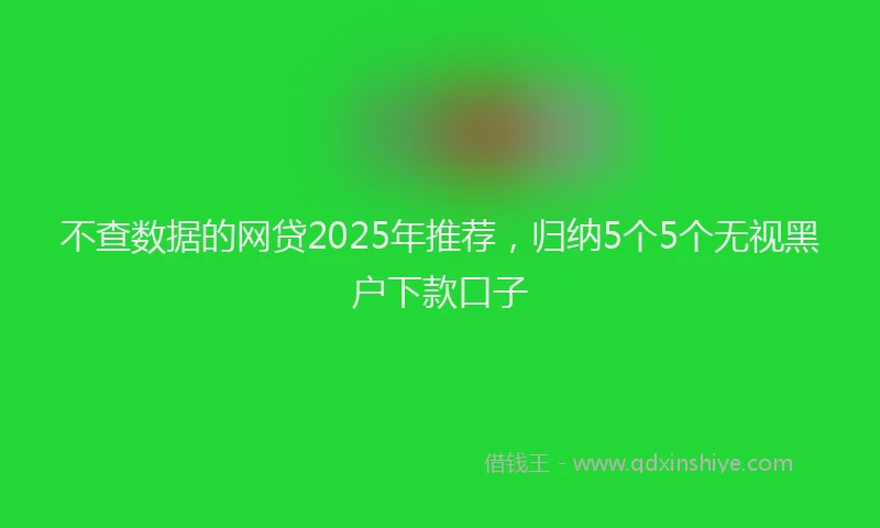 不查数据的网贷2025年推荐，归纳5个5个无视黑户下款口子