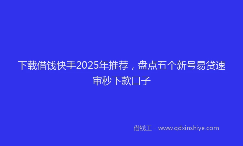下载借钱快手2025年推荐，盘点五个新号易贷速审秒下款口子