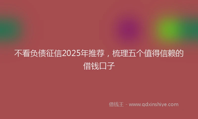 不看负债征信2025年推荐，梳理五个值得信赖的借钱口子