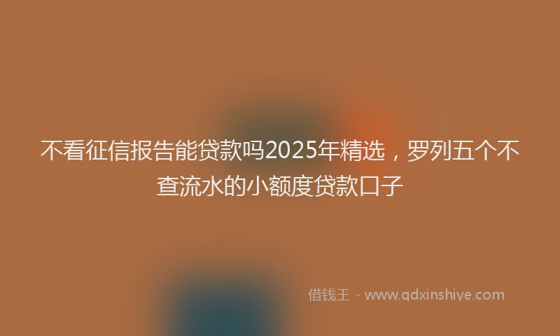 不看征信报告能贷款吗2025年精选，罗列五个不查流水的小额度贷款口子