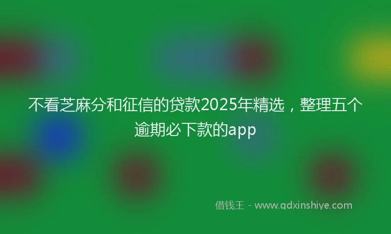 不看芝麻分和征信的贷款2025年精选，整理五个逾期必下款的app