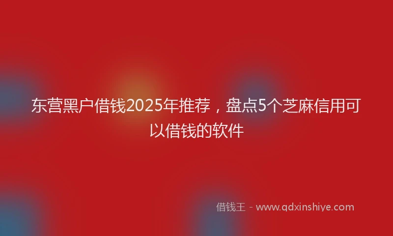东营黑户借钱2025年推荐，盘点5个芝麻信用可以借钱的软件