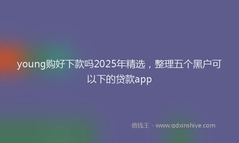 young购好下款吗2025年精选，整理五个黑户可以下的贷款app