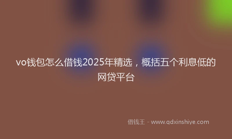 vo钱包怎么借钱2025年精选，概括五个利息低的网贷平台