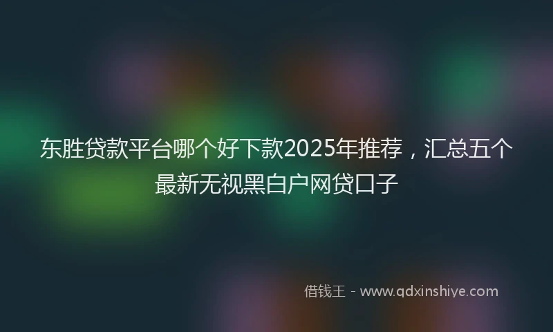 东胜贷款平台哪个好下款2025年推荐，汇总五个最新无视黑白户网贷口子