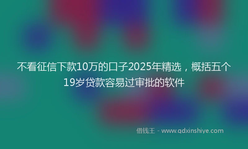 不看征信下款10万的口子2025年精选，概括五个19岁贷款容易过审批的软件