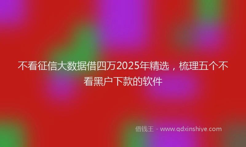 不看征信大数据借四万2025年精选，梳理五个不看黑户下款的软件