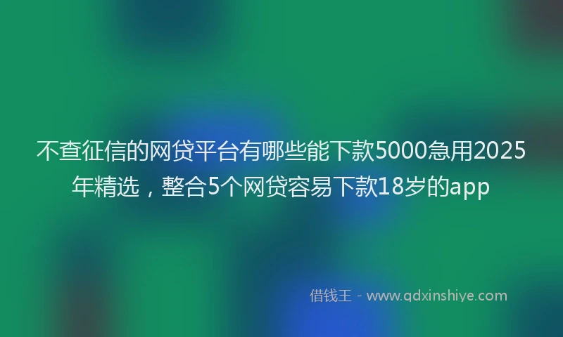 不查征信的网贷平台有哪些能下款5000急用2025年精选，整合5个网贷容易下款18岁的app