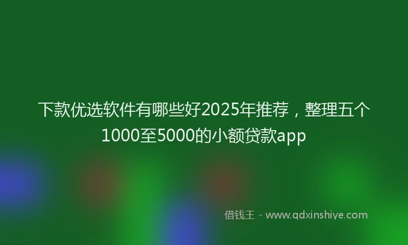 下款优选软件有哪些好2025年推荐，整理五个1000至5000的小额贷款app