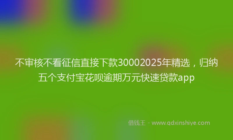 不审核不看征信直接下款30002025年精选，归纳五个支付宝花呗逾期万元快速贷款app