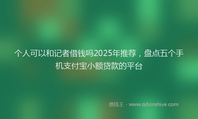 个人可以和记者借钱吗2025年推荐，盘点五个手机支付宝小额贷款的平台