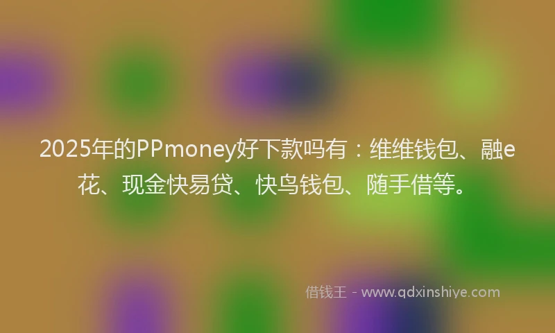 2025年的PPmoney好下款吗有：维维钱包、融e花、现金快易贷、快鸟钱包、随手借等。