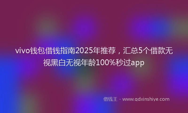 vivo钱包借钱指南2025年推荐，汇总5个借款无视黑白无视年龄100%秒过app