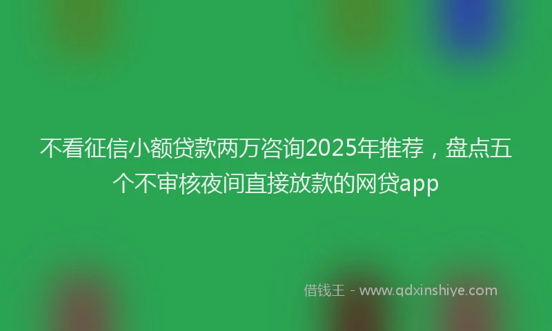 不看征信小额贷款两万咨询2025年推荐，盘点五个不审核夜间直接放款的网贷app