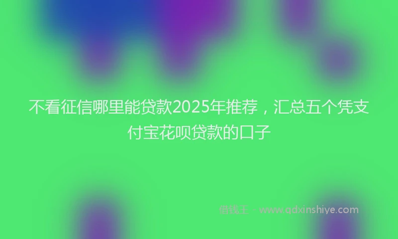 不看征信哪里能贷款2025年推荐，汇总五个凭支付宝花呗贷款的口子