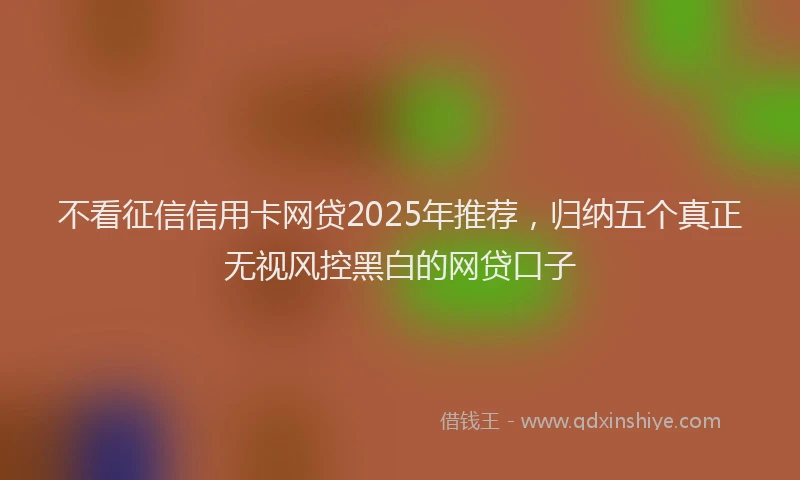 不看征信信用卡网贷2025年推荐，归纳五个真正无视风控黑白的网贷口子