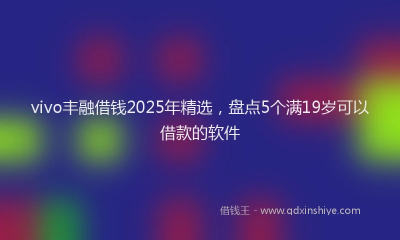 vivo丰融借钱2025年精选，盘点5个满19岁可以借款的软件