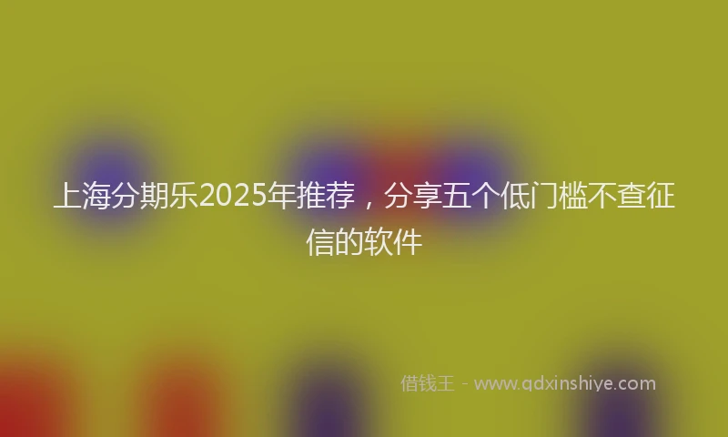 上海分期乐2025年推荐，分享五个低门槛不查征信的软件