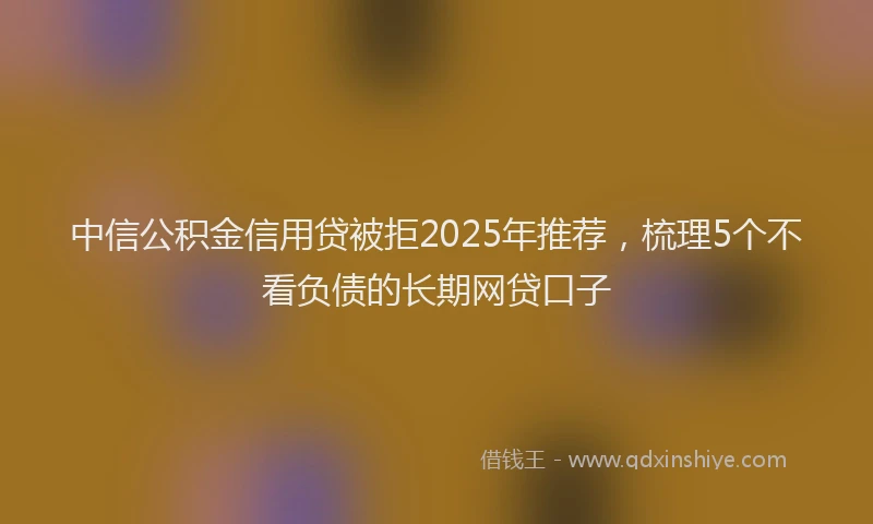中信公积金信用贷被拒2025年推荐，梳理5个不看负债的长期网贷口子
