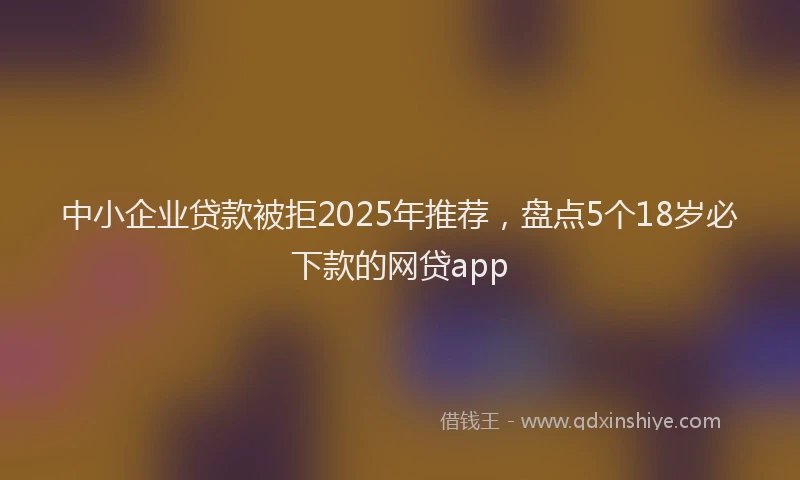 中小企业贷款被拒2025年推荐，盘点5个18岁必下款的网贷app