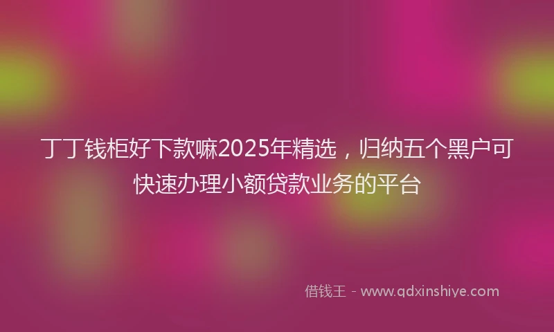 丁丁钱柜好下款嘛2025年精选，归纳五个黑户可快速办理小额贷款业务的平台