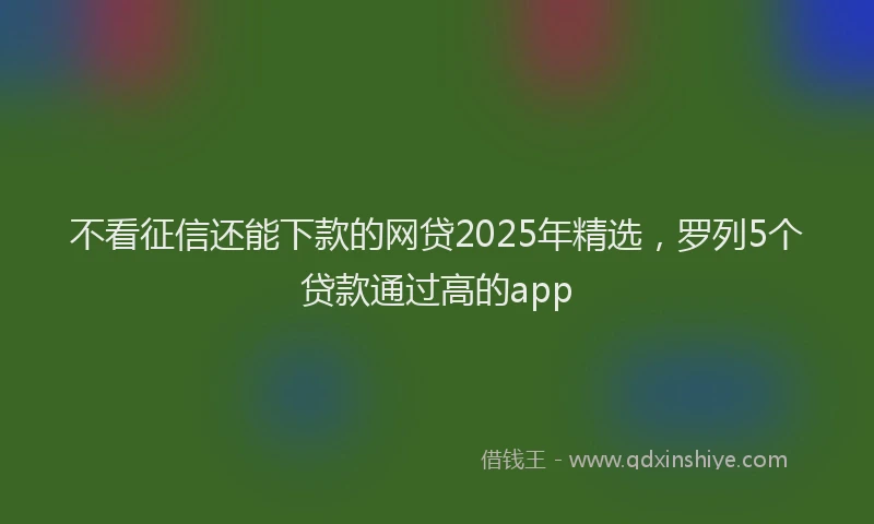 不看征信还能下款的网贷2025年精选，罗列5个贷款通过高的app