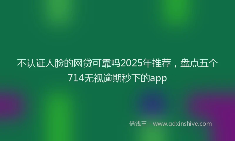 不认证人脸的网贷可靠吗2025年推荐，盘点五个714无视逾期秒下的app