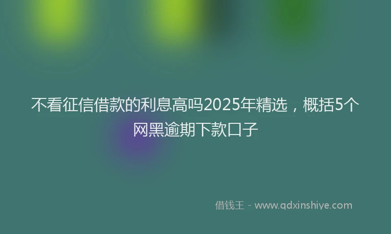 不看征信借款的利息高吗2025年精选，概括5个网黑逾期下款口子