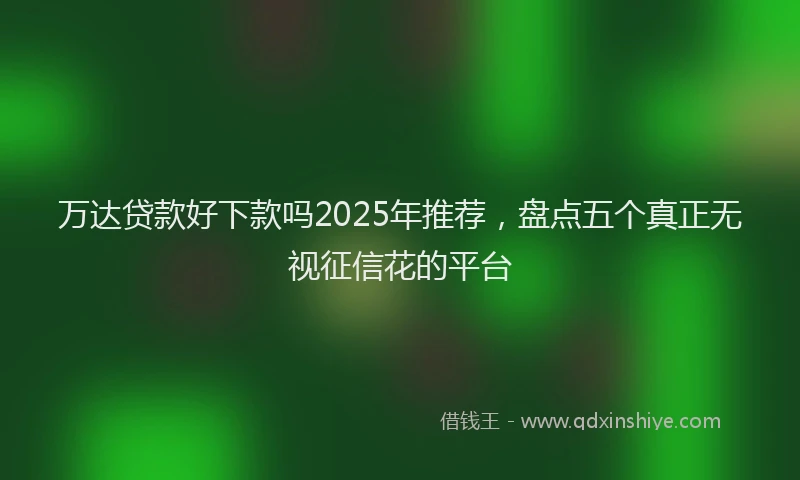 万达贷款好下款吗2025年推荐，盘点五个真正无视征信花的平台