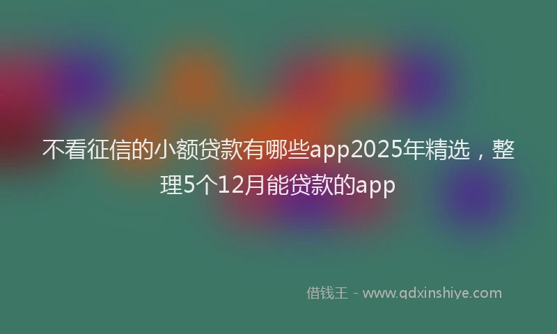 不看征信的小额贷款有哪些app2025年精选，整理5个12月能贷款的app