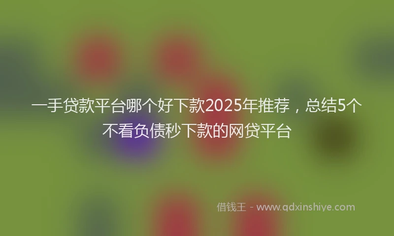一手贷款平台哪个好下款2025年推荐，总结5个不看负债秒下款的网贷平台