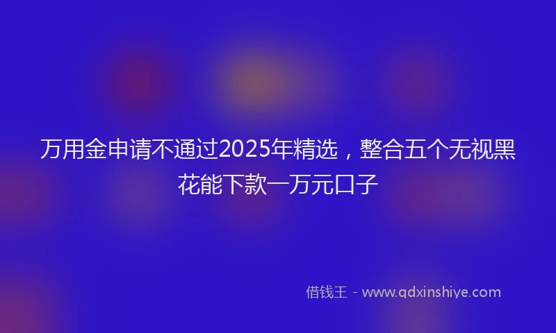 万用金申请不通过2025年精选，整合五个无视黑花能下款一万元口子