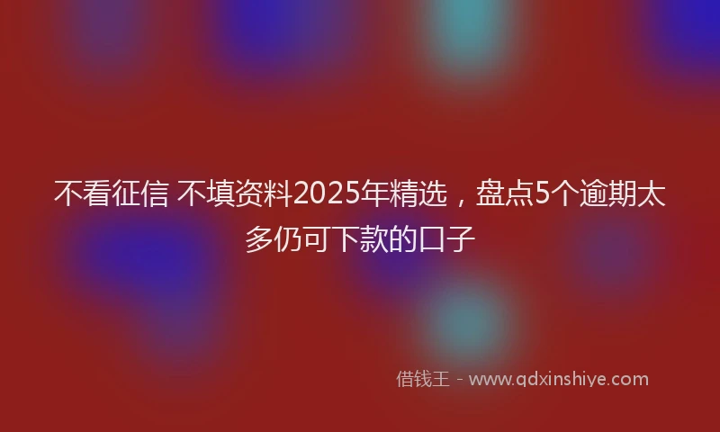 不看征信 不填资料2025年精选，盘点5个逾期太多仍可下款的口子