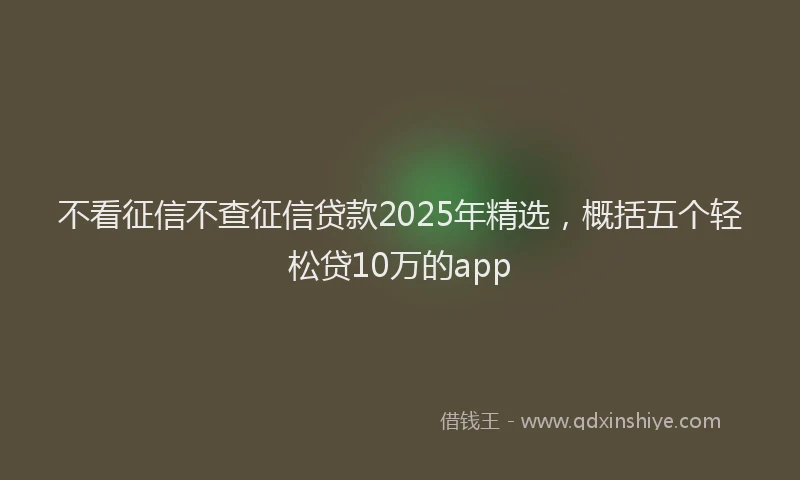 不看征信不查征信贷款2025年精选，概括五个轻松贷10万的app