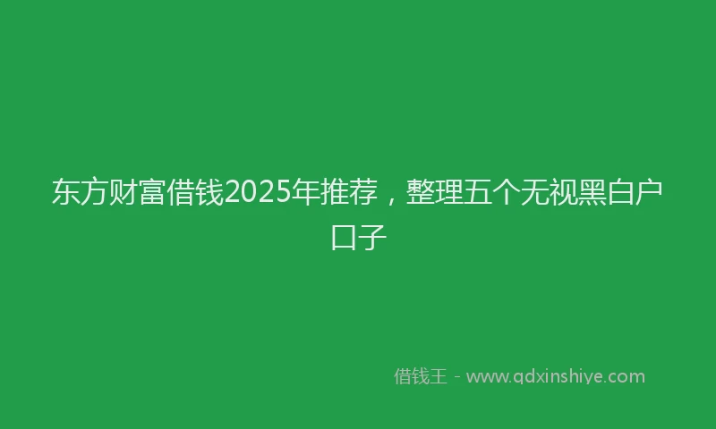 东方财富借钱2025年推荐，整理五个无视黑白户口子