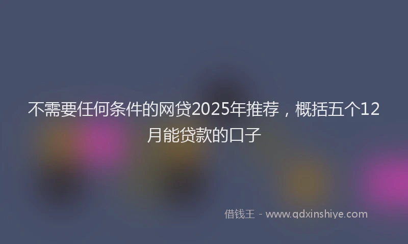 不需要任何条件的网贷2025年推荐，概括五个12月能贷款的口子