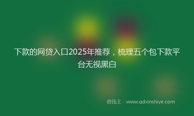 下款的网贷入口2025年推荐，梳理五个包下款平台无视黑白