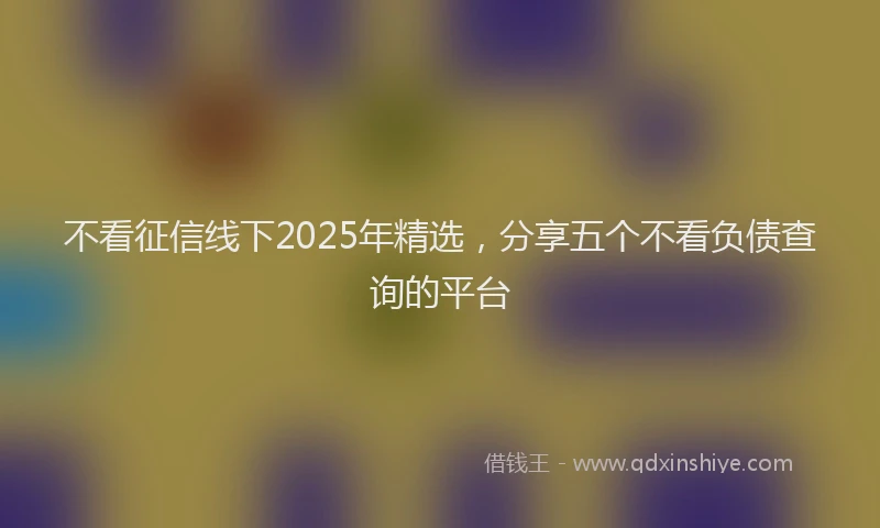 不看征信线下2025年精选，分享五个不看负债查询的平台