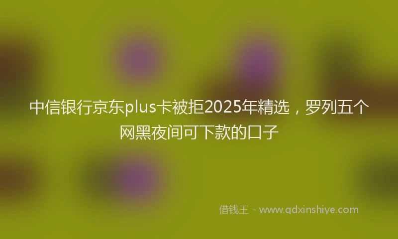 中信银行京东plus卡被拒2025年精选，罗列五个网黑夜间可下款的口子