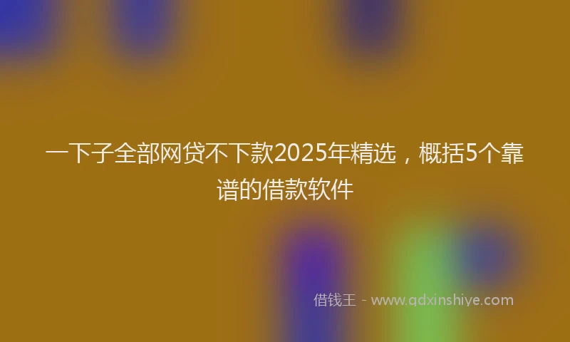 一下子全部网贷不下款2025年精选，概括5个靠谱的借款软件