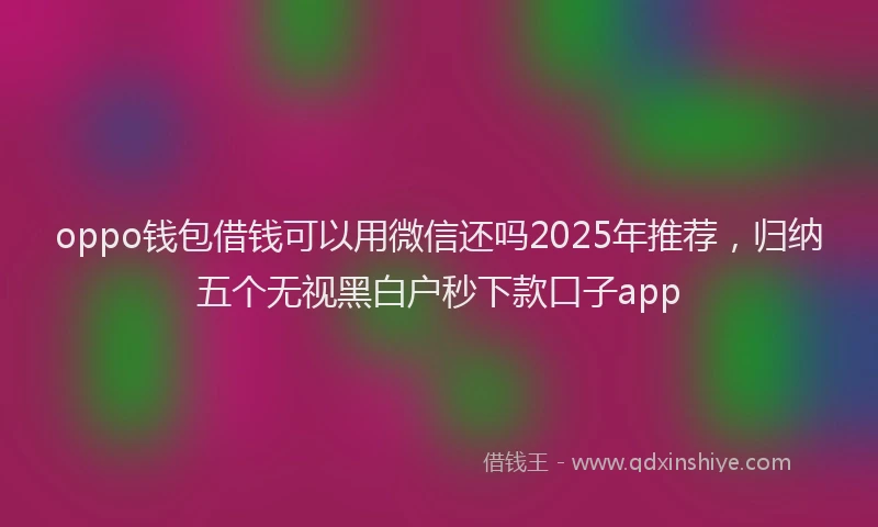 oppo钱包借钱可以用微信还吗2025年推荐，归纳五个无视黑白户秒下款口子app