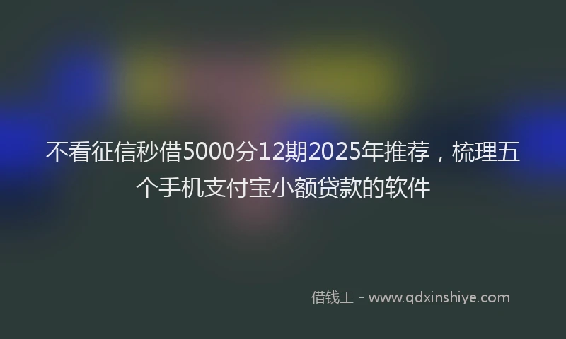 不看征信秒借5000分12期2025年推荐，梳理五个手机支付宝小额贷款的软件