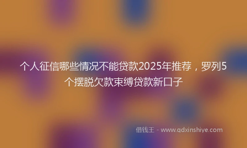 个人征信哪些情况不能贷款2025年推荐，罗列5个摆脱欠款束缚贷款新口子