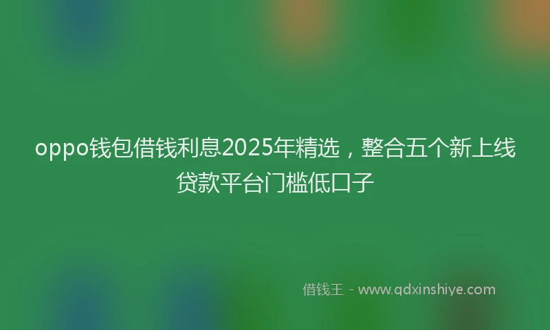 oppo钱包借钱利息2025年精选，整合五个新上线贷款平台门槛低口子