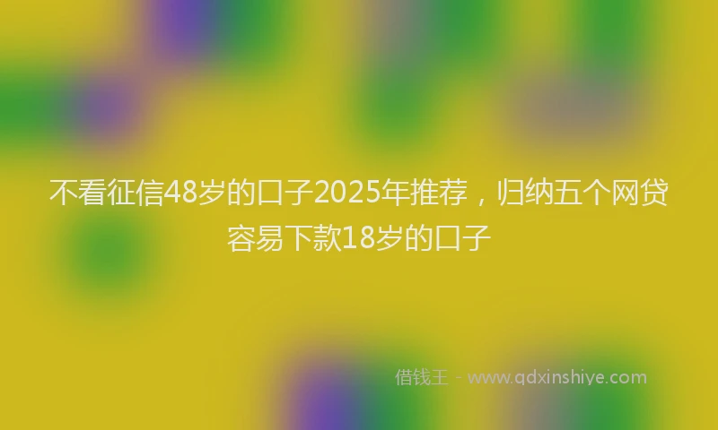 不看征信48岁的口子2025年推荐，归纳五个网贷容易下款18岁的口子