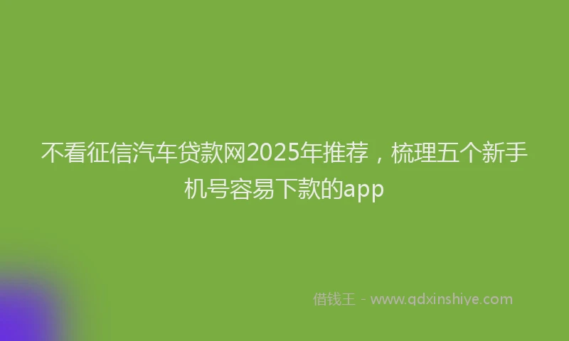 不看征信汽车贷款网2025年推荐，梳理五个新手机号容易下款的app
