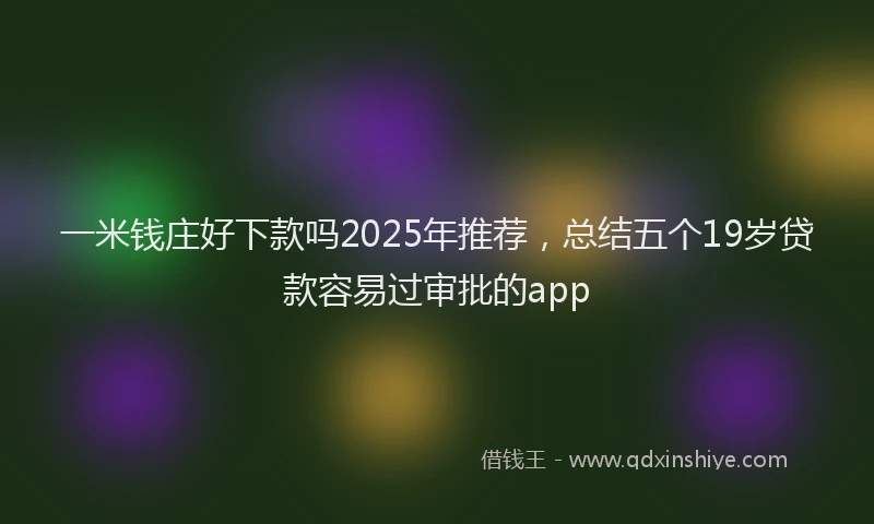 一米钱庄好下款吗2025年推荐，总结五个19岁贷款容易过审批的app